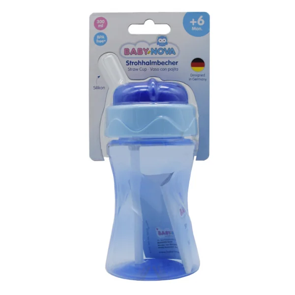 Pahar cu pai 34120 6 luni+, 1 bucata, Baby Nova 
