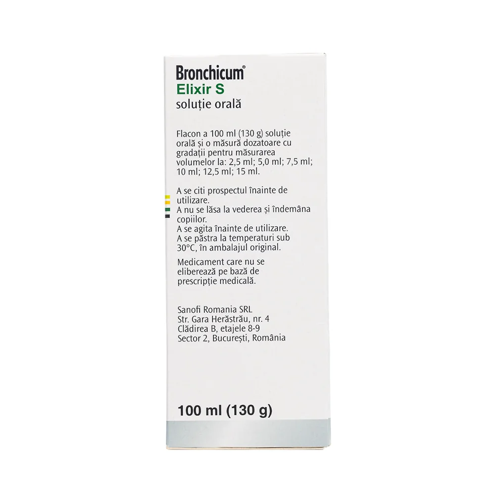 Bronchicum Elixir S solutie orala, 100ml, Sanofi
