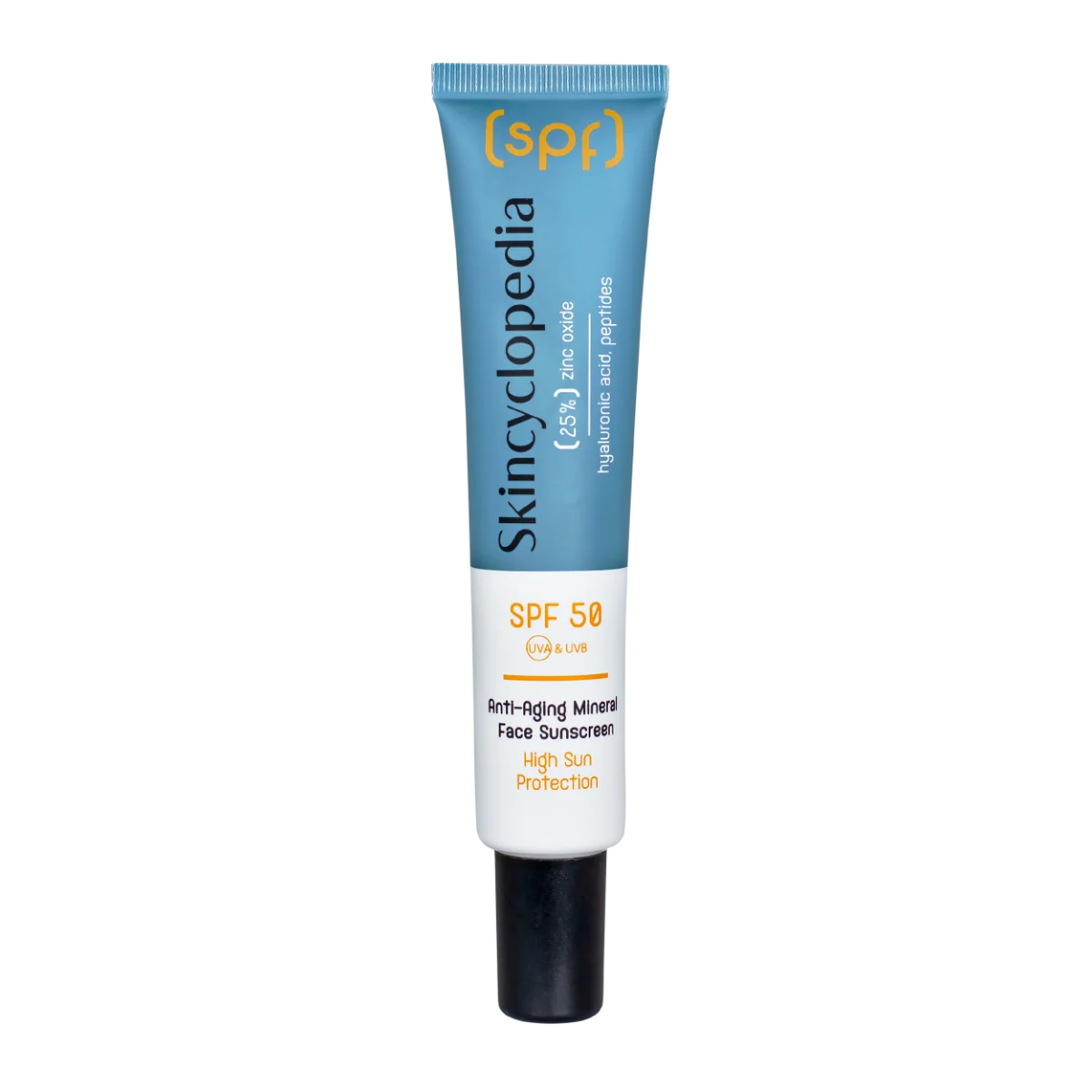 Crema faciala cu protectie solara minerala SPF50 cu Oxid de Zinc Acid Hialuronic si Peptide, 40ml, Skincyclopedia