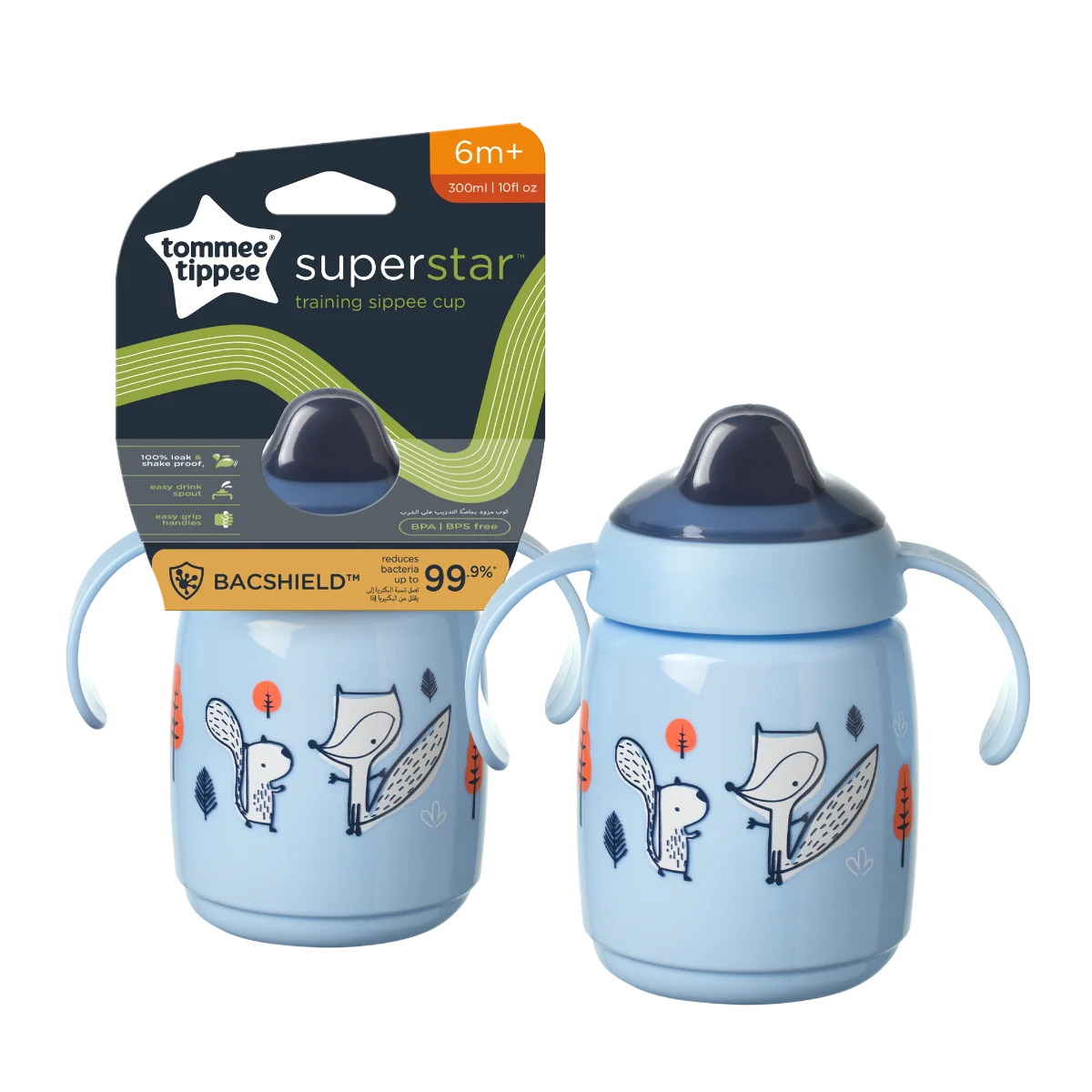 Cana Sippee cu protectie Bacshiled™ pentru +6 luni Albastra, 300ml, Tommee Tippee