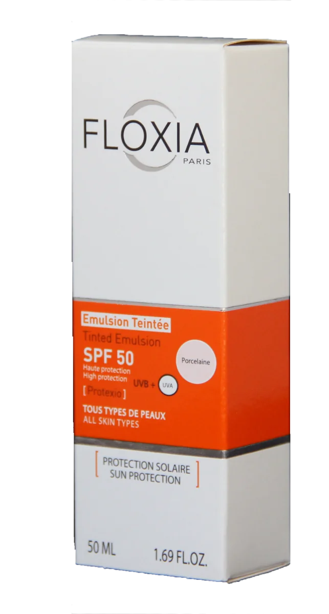 Emulsie cu tenta de portelan SPF50, 50ml, Floxia