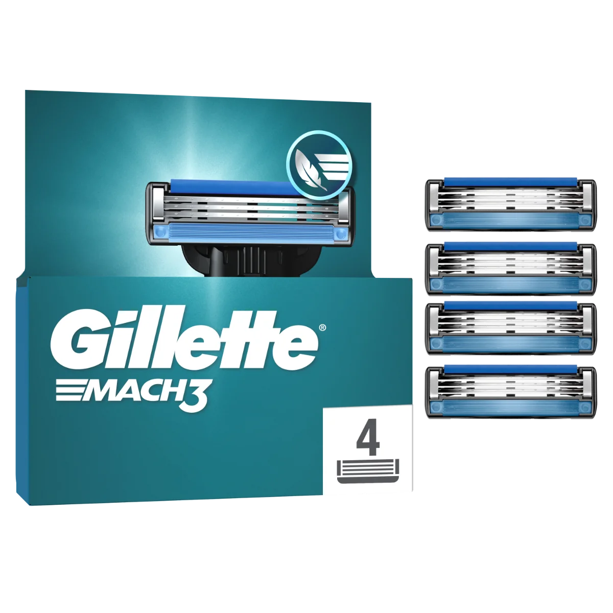 Set rezerve aparat de ras Mach 3, 4 bucati, Gillette