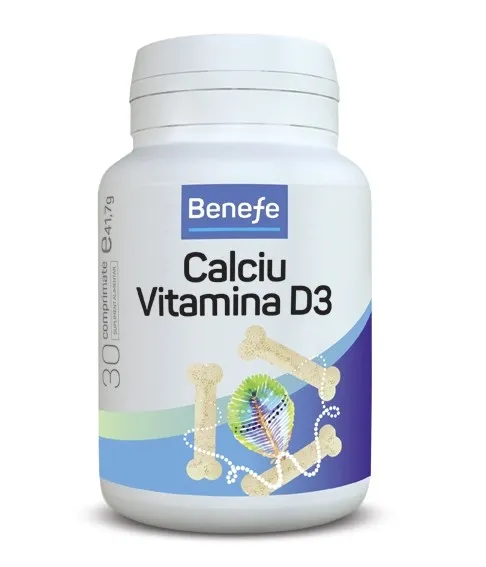 Calciu si Vitamina D3, 30 comprimate, Benefe