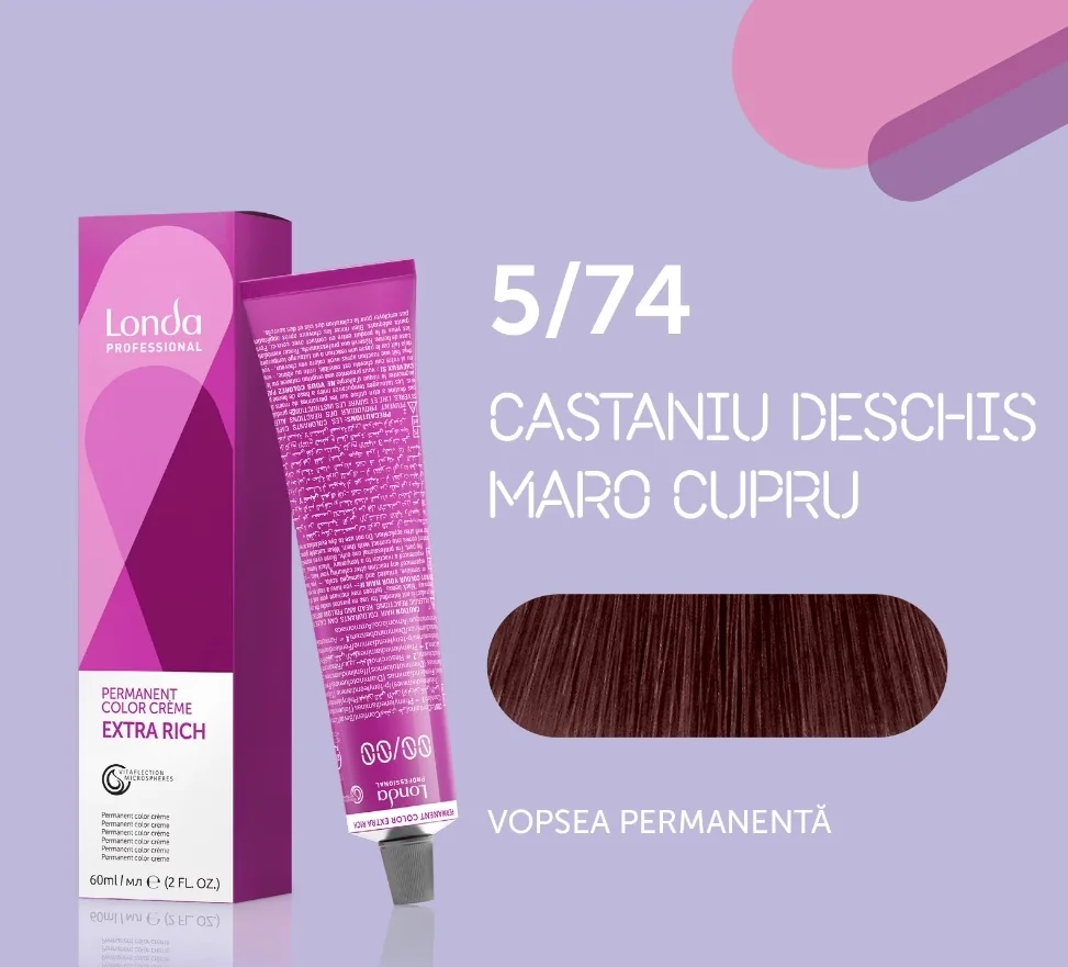 Vopsea permanenta 5/74 Extra Rich, 60ml, Londa Professional