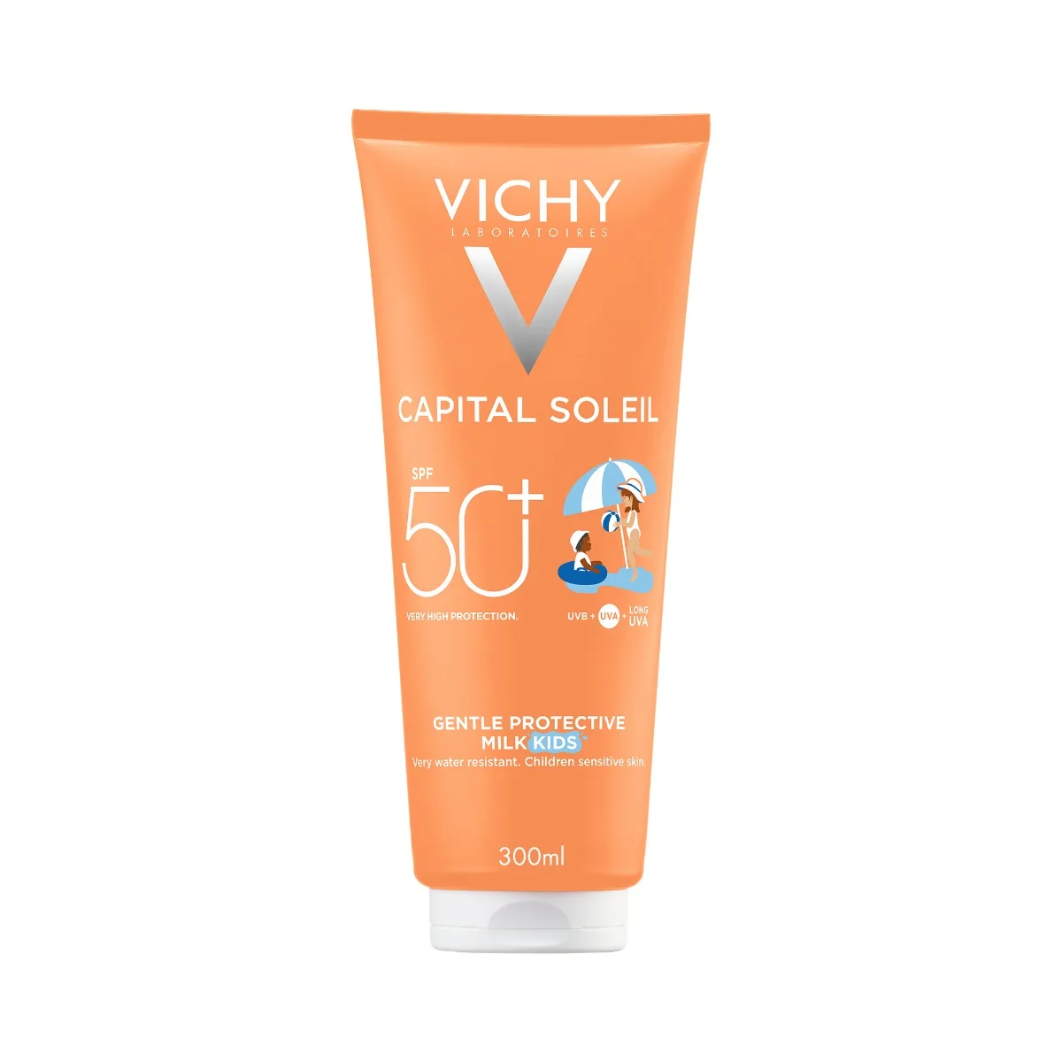 Lapte cu protectie solara SPF 50+ pentru copii fata si corp Capital Soleil, 300ml, Vichy