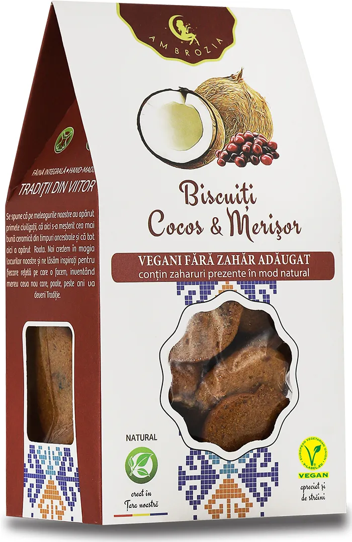 Biscuiti cocos & merisor, 130g, Ambrozia