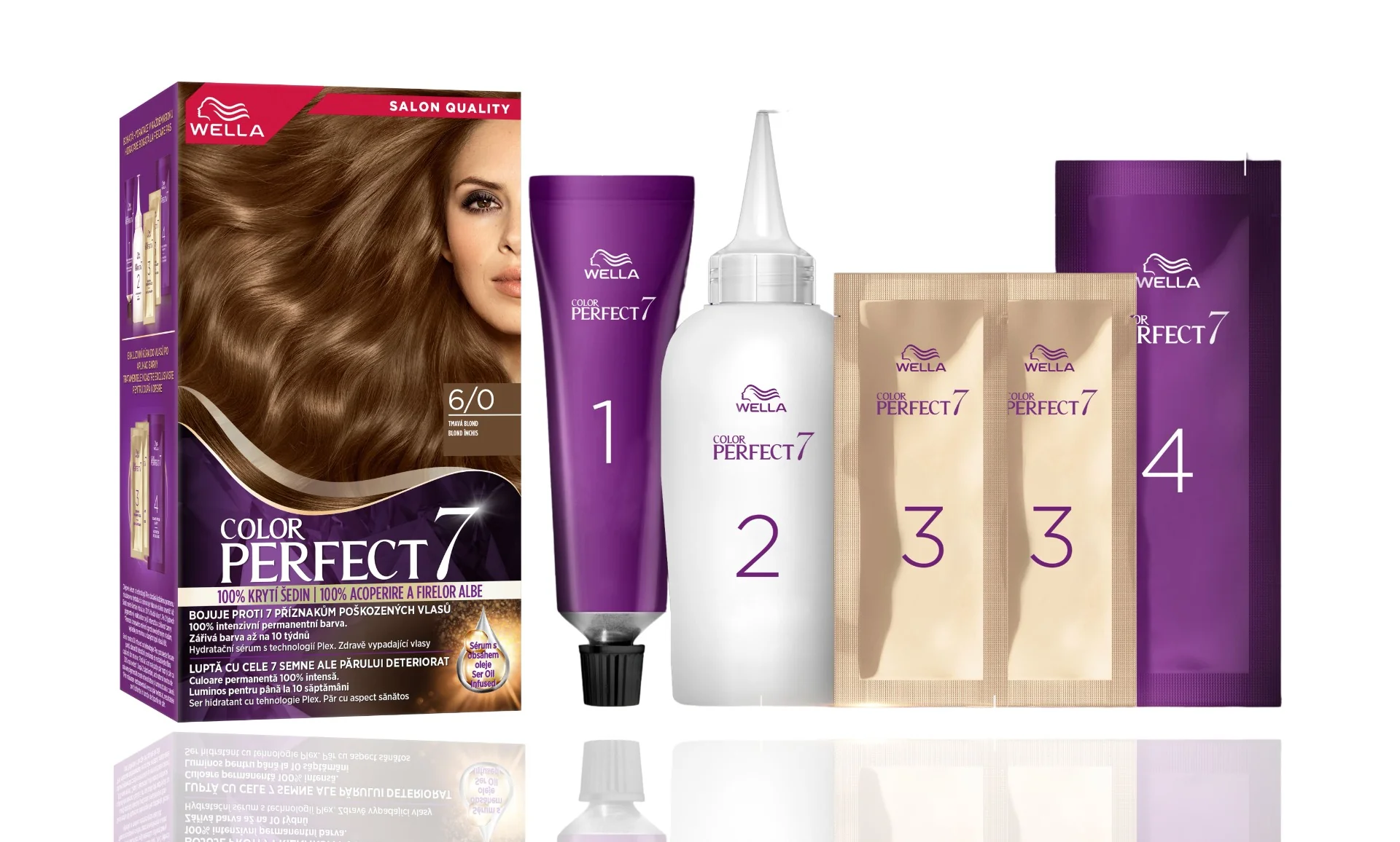 Vopsea de par permanenta Blond Inchis 6/0 Color Perfect, 135ml, Wella
