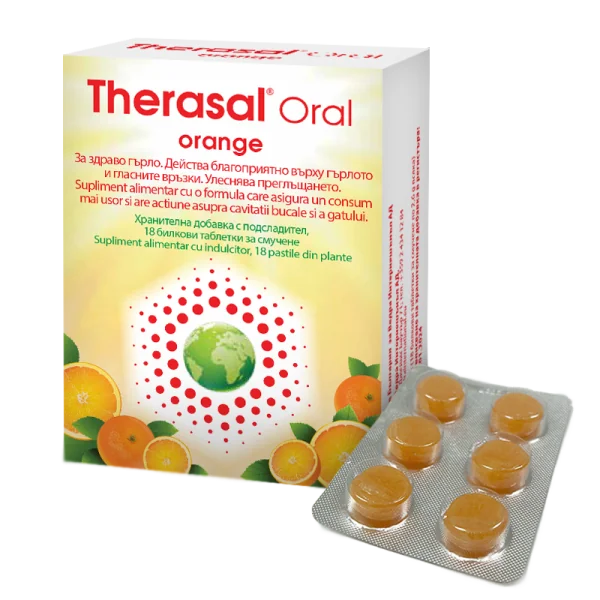 Therasal Oral Orange, 18 pastile de supt, Vedra