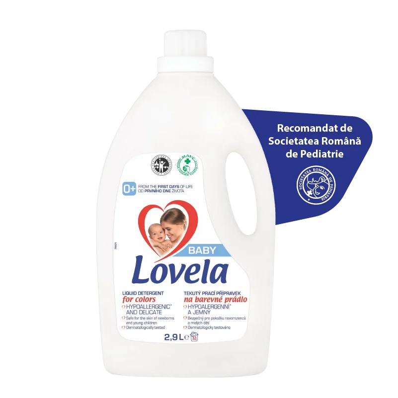 Detergent lichid pentru rufe colorate, 2.9 litri, Lovela Baby