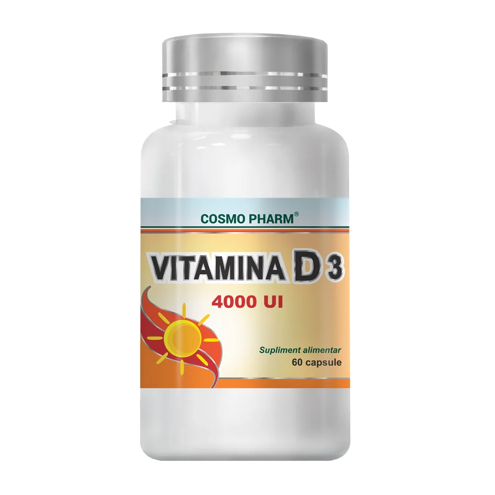 Vitamina D3 4000 UI, 60 capsule, Cosmopharm