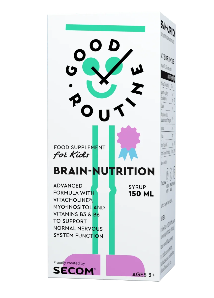 Brain-Nutrition Kids cu aroma de capsuni, 150ml, Secom