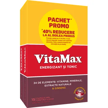 Pachet Vitamax 1 + 40% reducere la al doilea produs, 2 x 15 capsule, Perrigo 