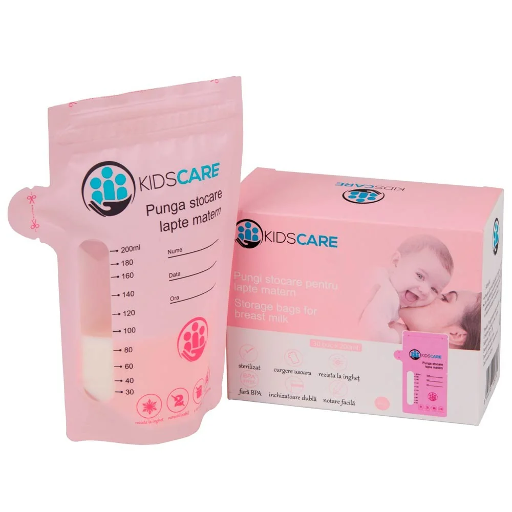 Set pungi de stocare pentru laptele matern KC130, 30 bucati, KidsCare