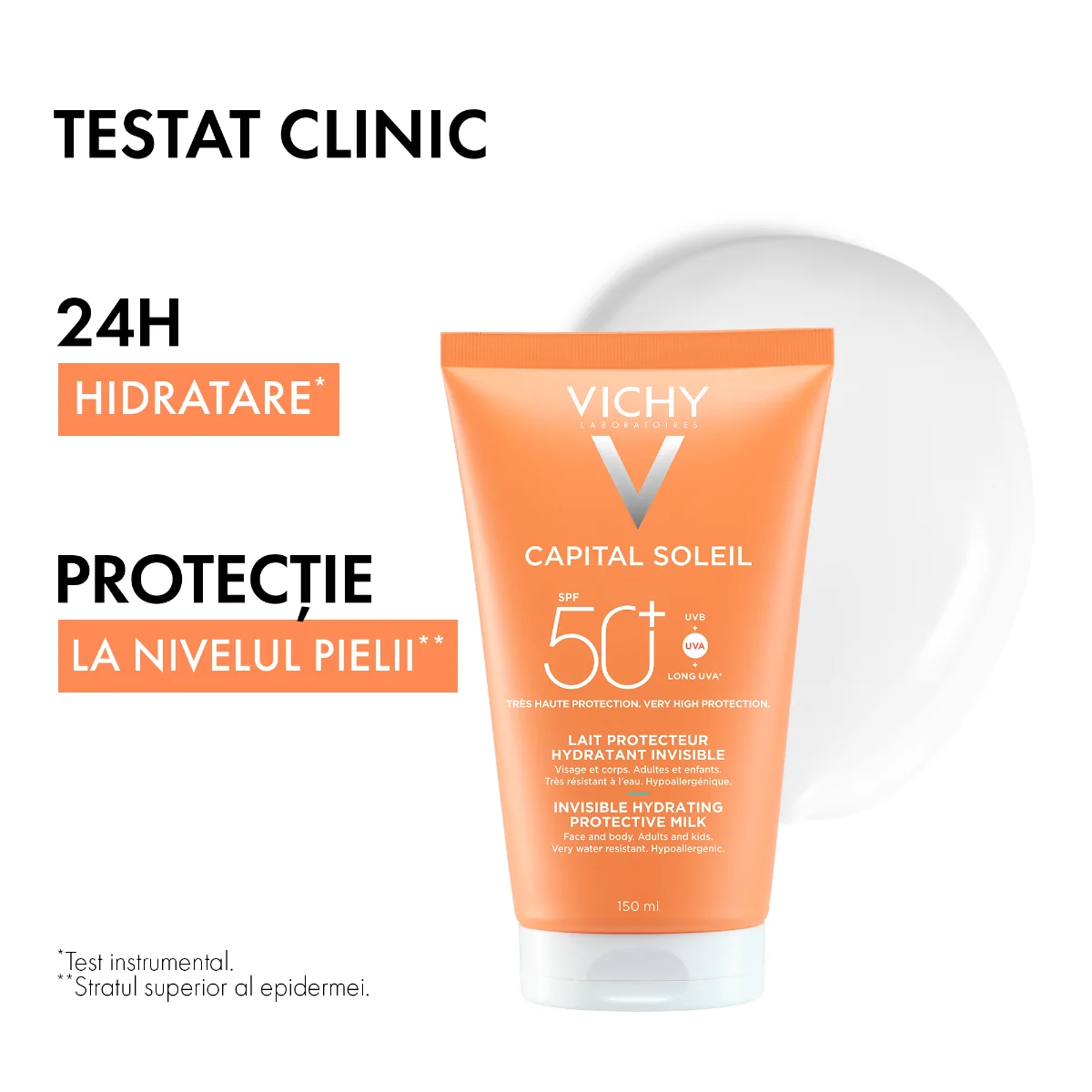 Lotiune protectoare hidratanta SPF50+ Capital Soleil, 150ml, Vichy