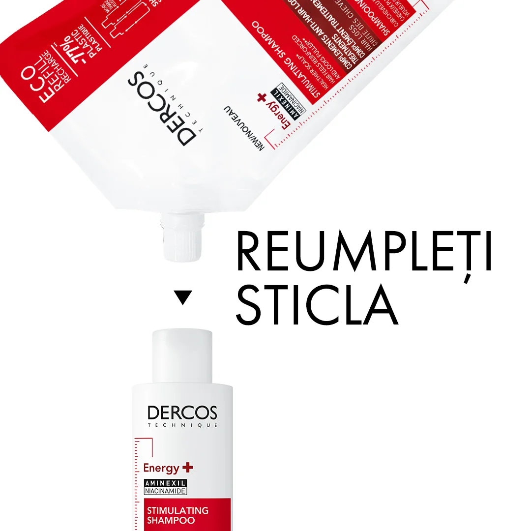 Sampon EcoPack Energy+ Dercos, 500ml, Vichy