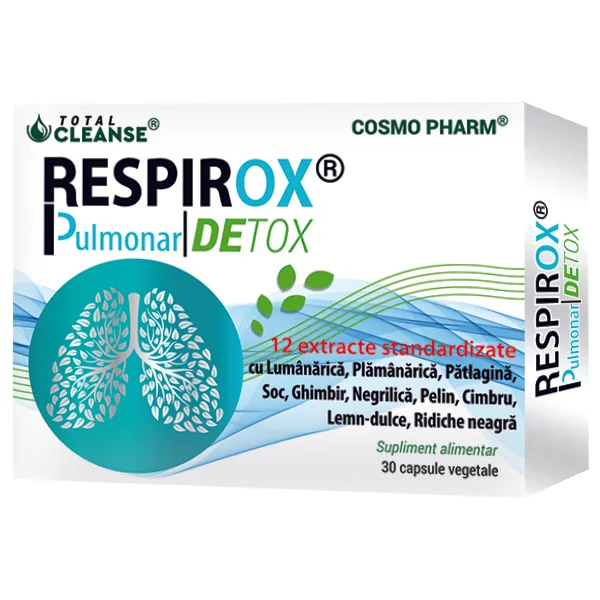 Respirox Pulmonar Detox Total Cleanse, 30 capsule, Cosmopharm