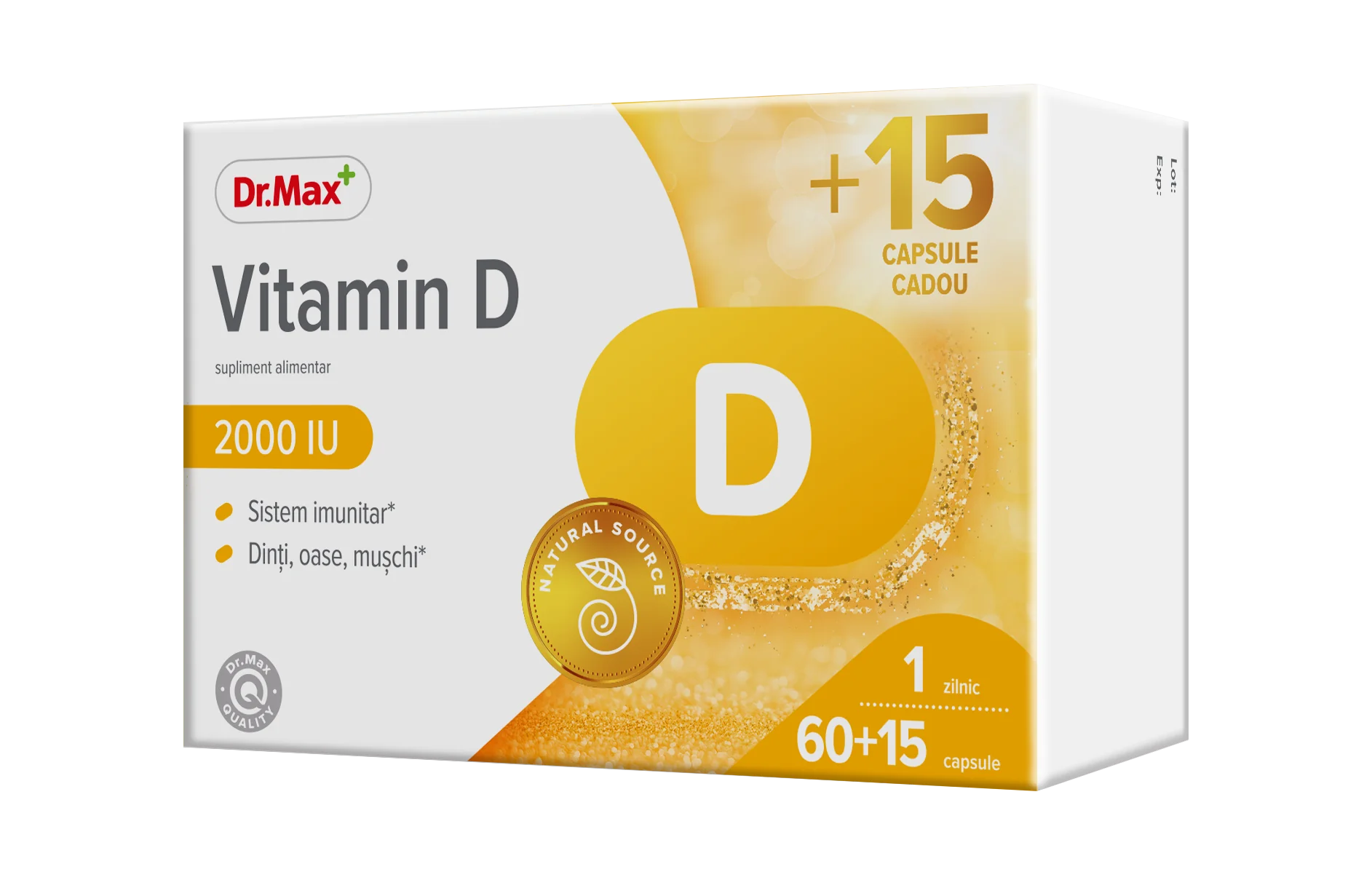 Dr.Max Vitamina D 2000UI, 60 + 15 capsule moi