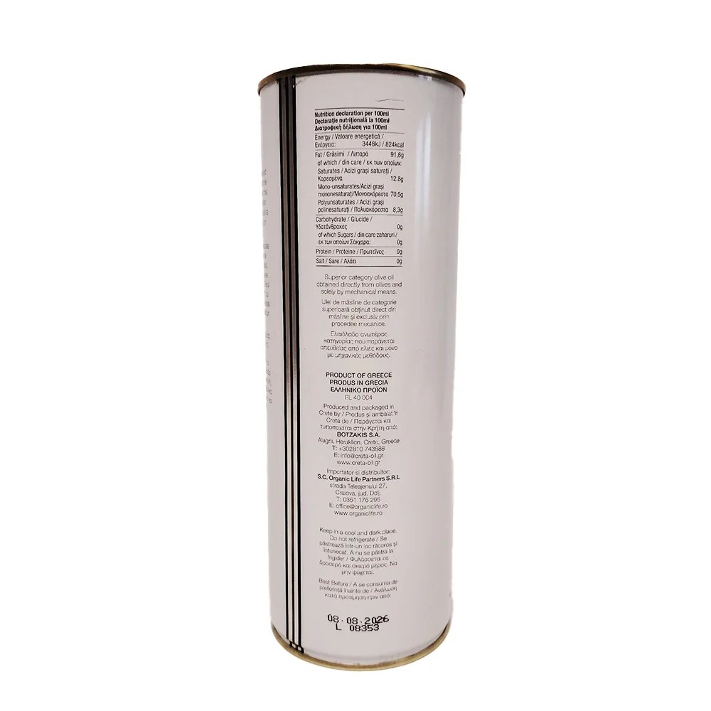 Ulei de masline extravirgin in cutie de metal Printul Cretan, 1l, Creta Oil