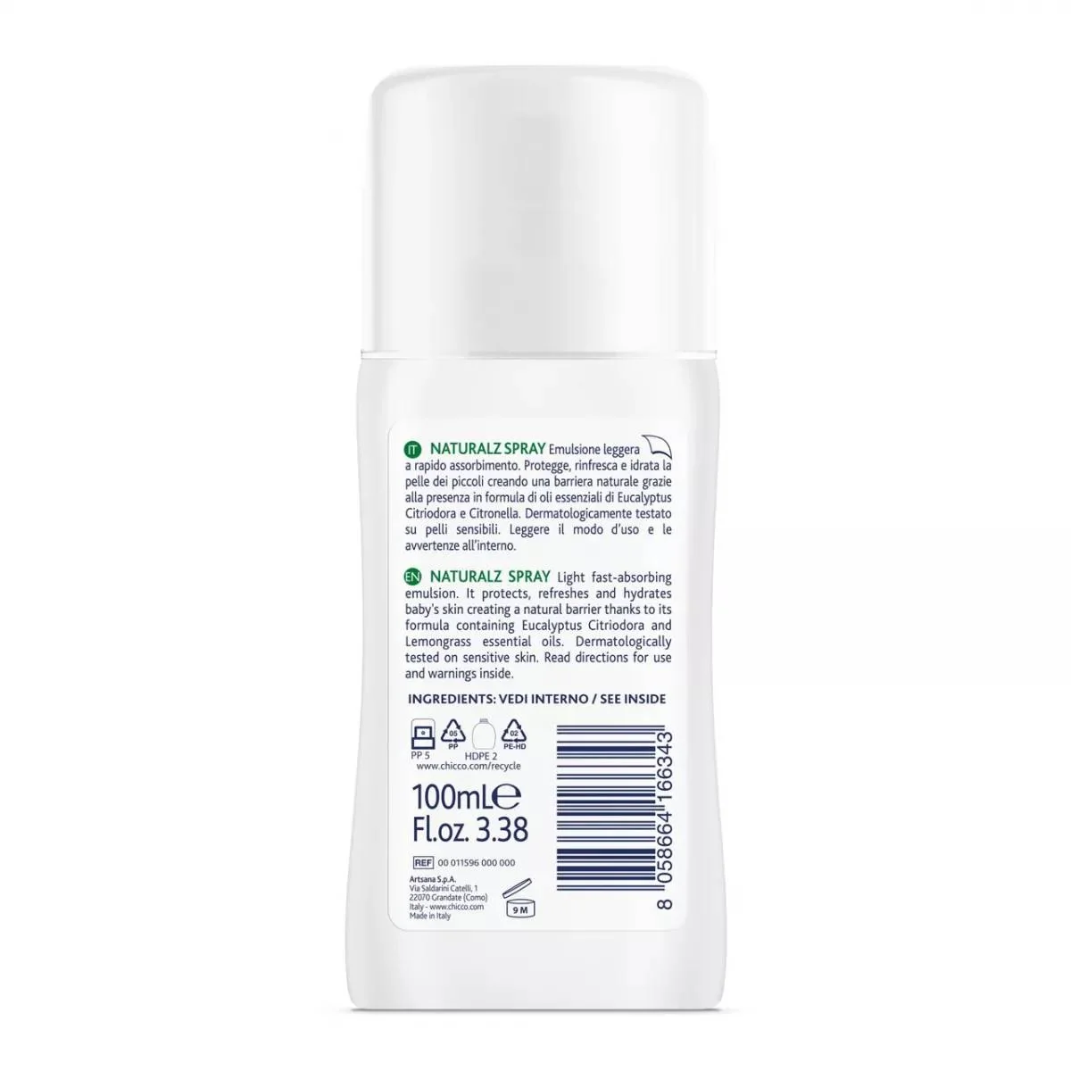 Spray pentru protectie cu extract de eucalipt si citronella NaturalZ 2 luni+, 100ml, Chicco