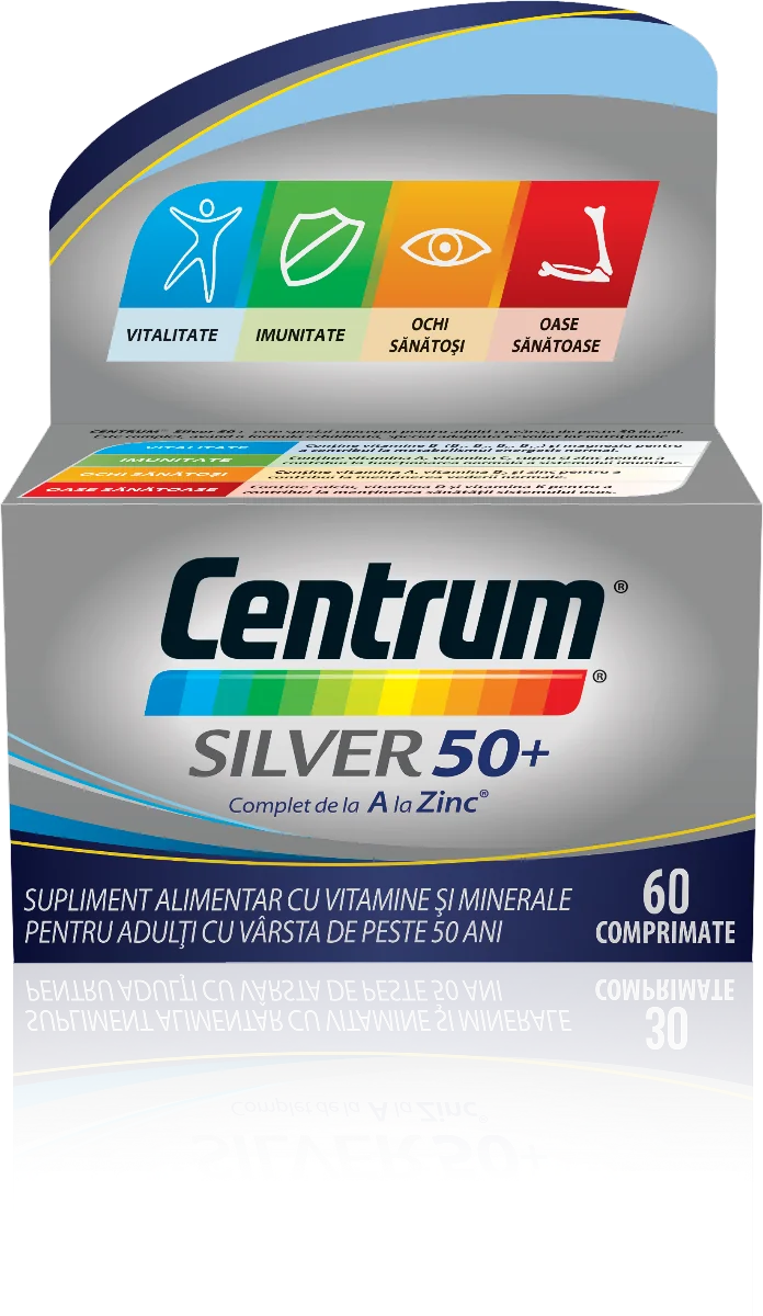 Centrum Silver 50+ Complet de la A la Zinc, 60 comprimate, Haleon