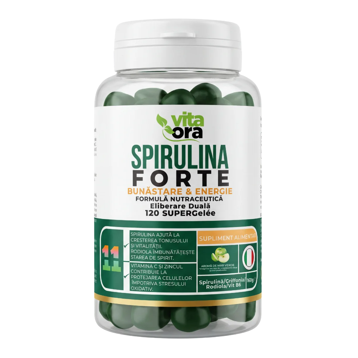 Spirulina forte, 120 jeleuri, Vita Ora