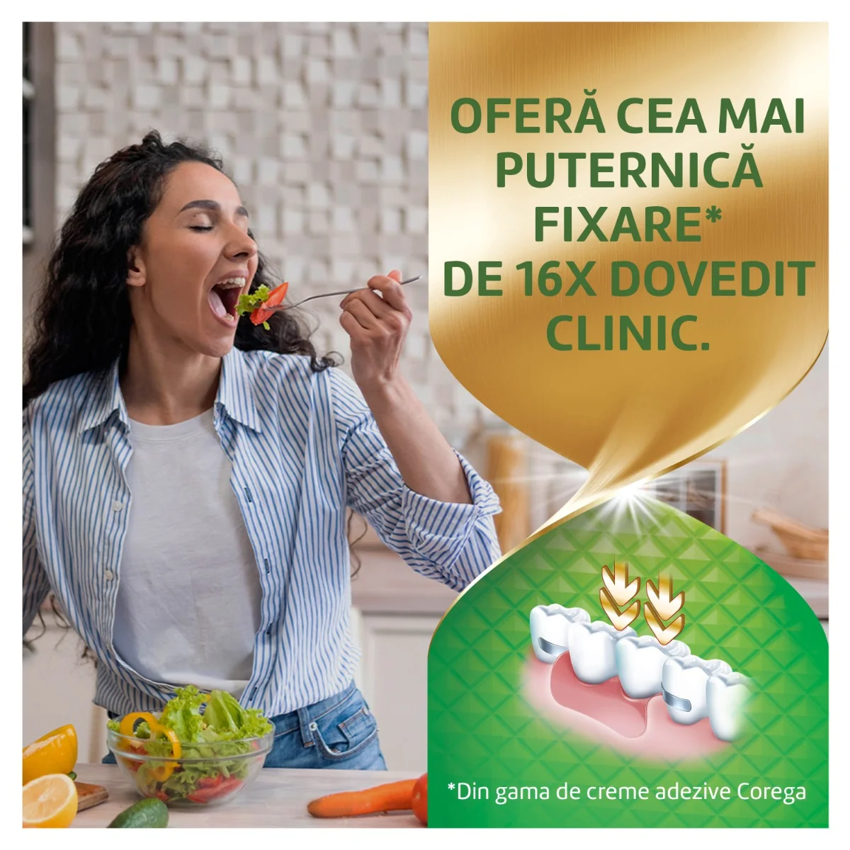 Crema adeziva pentru proteza dentara Max Fixare + Mentol, 40g, Corega