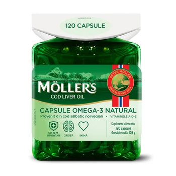 Ulei de ficat de cod, 120 capsule, Moller's