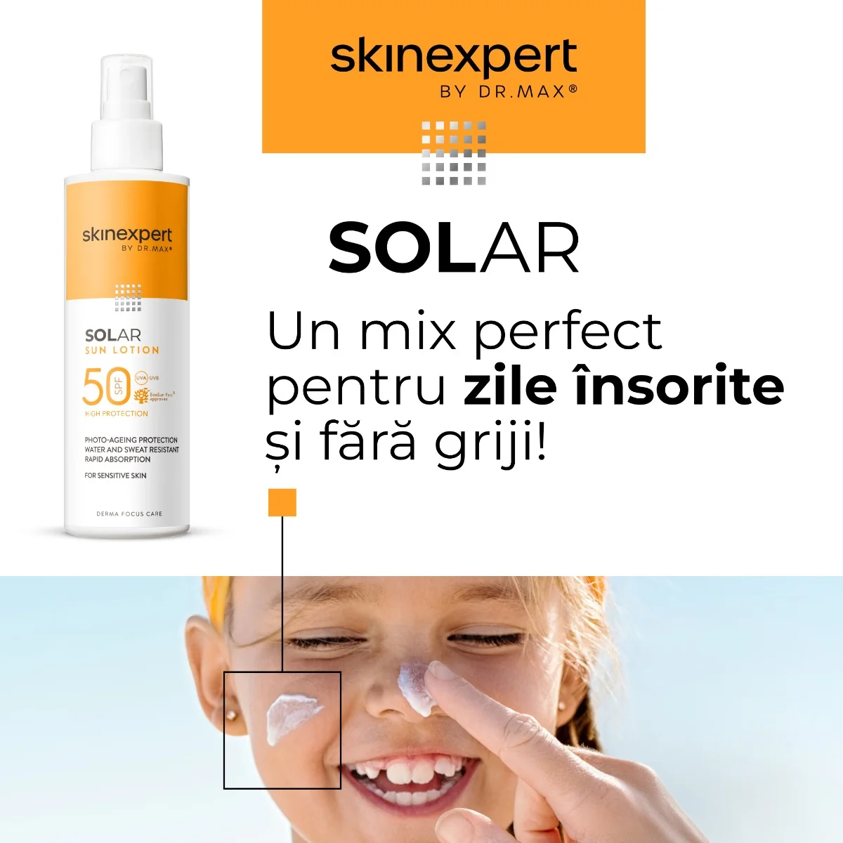 Skinexpert by Dr. Max® Solar Lotiune spray pentru adulti SPF50, 200ml