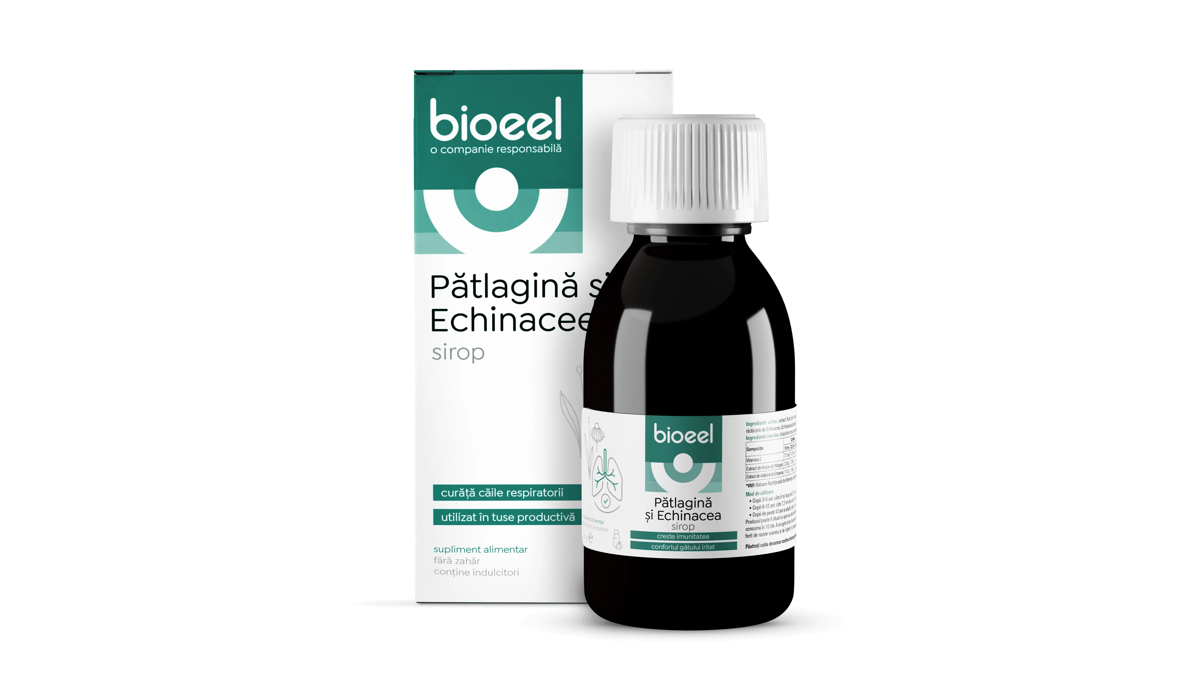 Sirop de patlagina si echinacea, 120ml, Bioeel