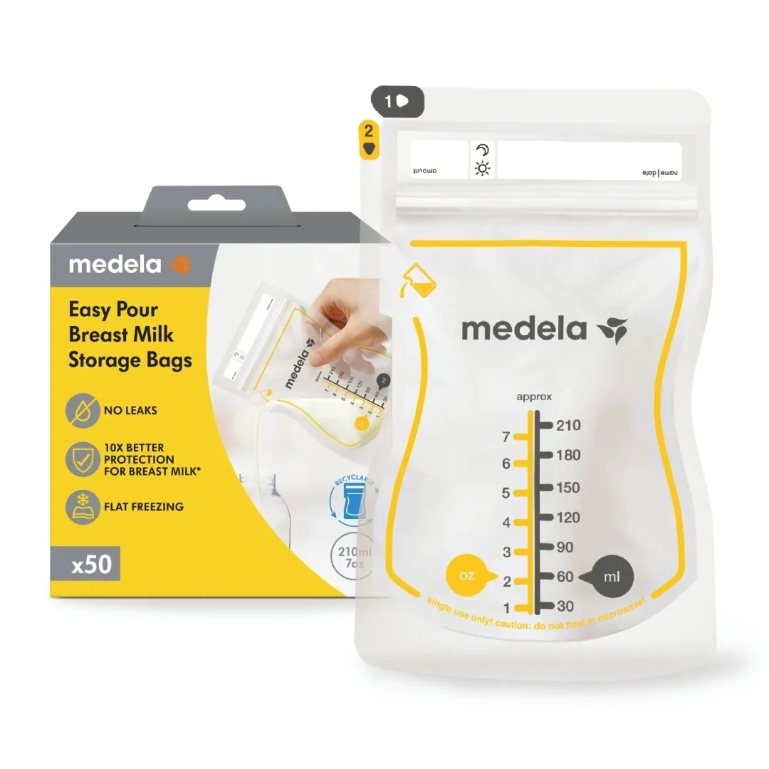 Pungi pentru depozitarea laptelui matern, 210ml x 50 bucati, Medela