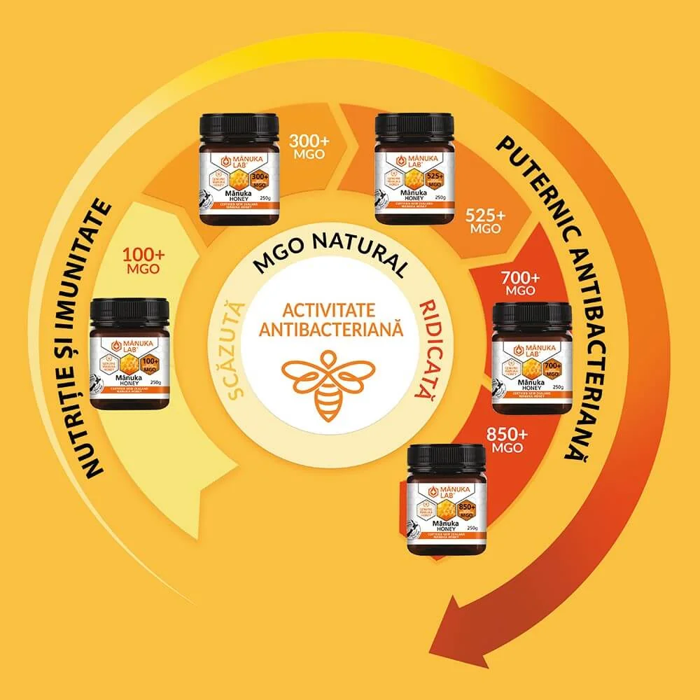 Miere de Manuka naturala MGO 100+, 500g, Manuka Lab