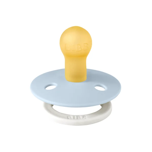 Suzeta fosforescenta din latex cu tetina rotunda pentru +0 luni Colour Glow Baby Blue, 1 bucata, Bibs