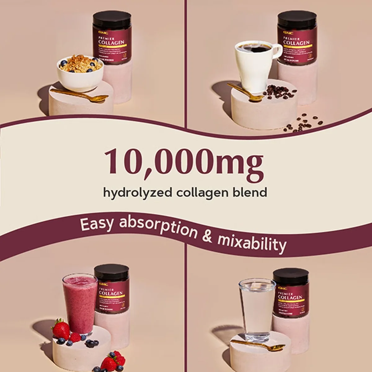 Premier Collagen Powder Formula Premium de Colagen fara Aroma, 141.4 g, GNC