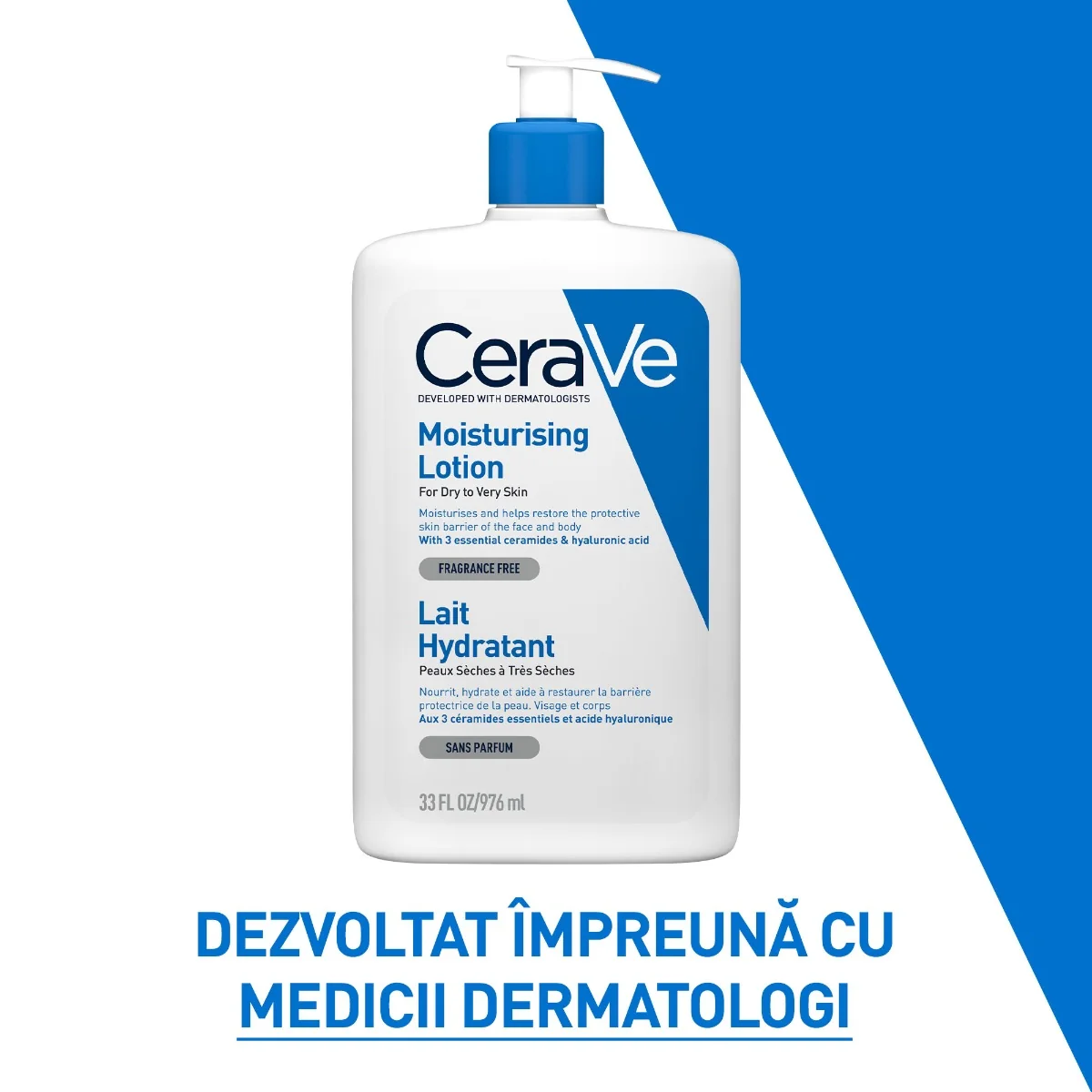 Lotiune hidratanta fata si corp pentru piele uscata si foarte uscata, 976ml, CeraVe