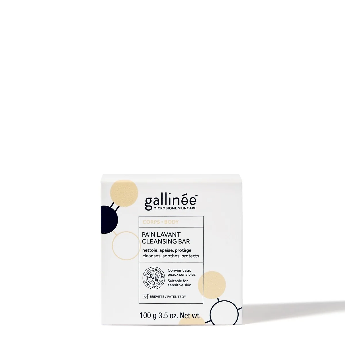 Produs solid de curatare faciala si corporala fara sapun pentru piele sensibila, 100g, Gallinee