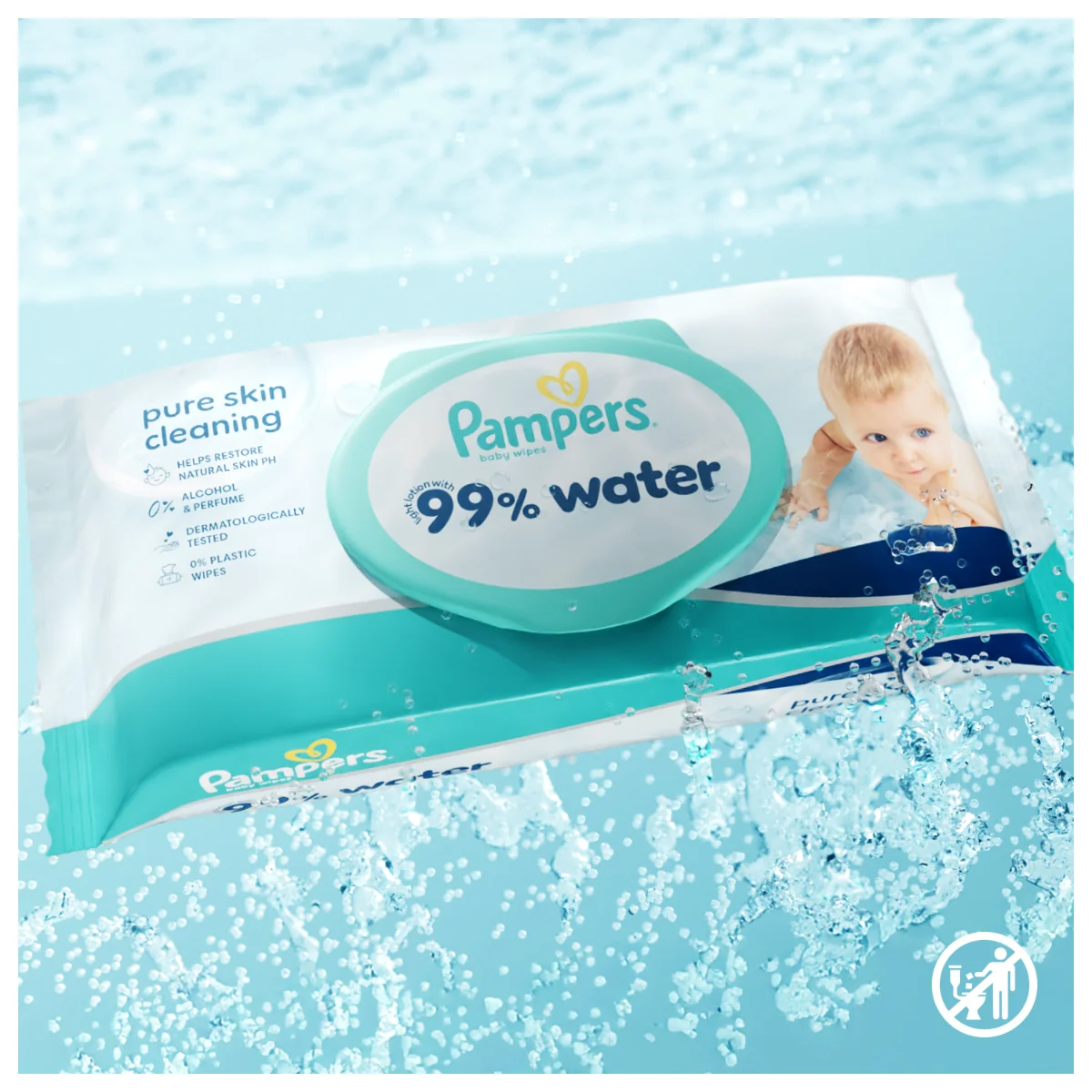 Servetele umede 99% apa cu lotiune usoara, 360 bucati, Pampers