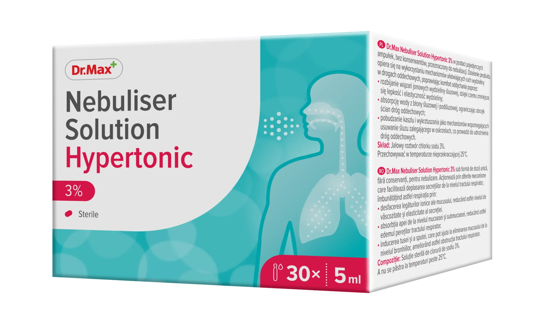 Dr. Max Solutie hipertonica 3% pentru nebulizare, 5ml x 30 fiole