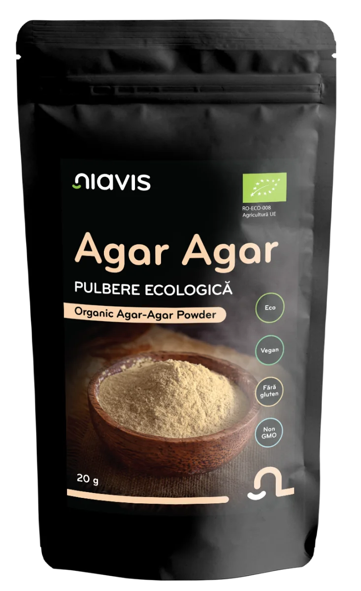 Agar-agar pulbere ecologica, 20g, Niavis