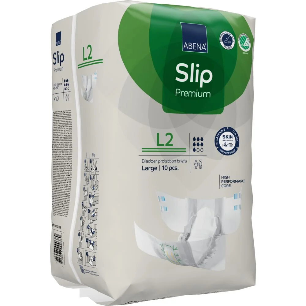 Scutece pentru adulti Premium Slip L2 100-150cm cu absorbtie 3100ml, 10 bucati, Abena