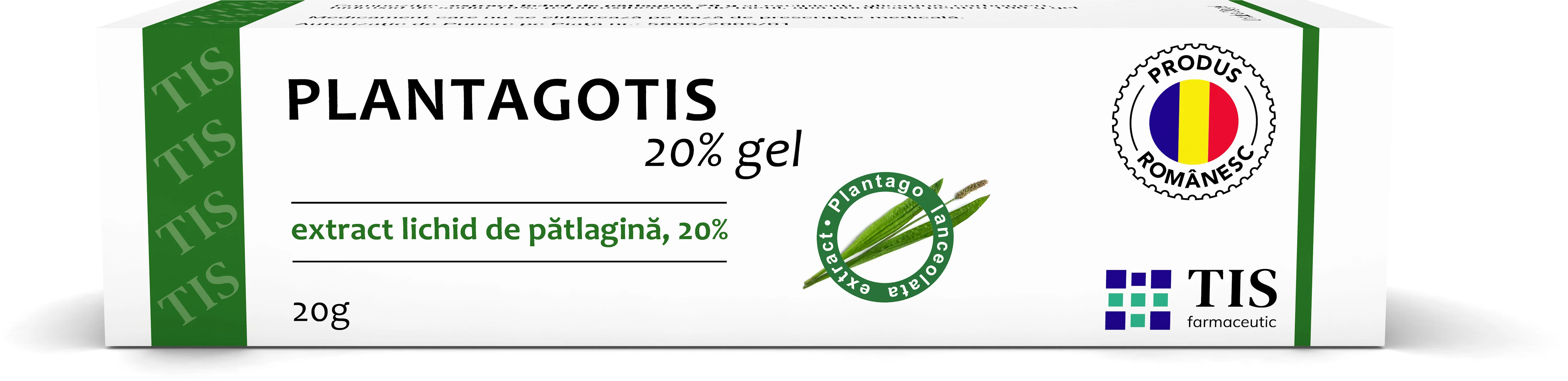 Gel cu patlagina PlantagoTIS 20%, 20g, Tis Farmaceutic