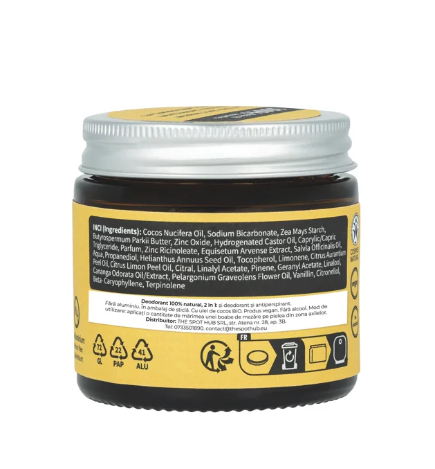 Deodorant crema 100% natural Vitamina, 40ml, Niyok