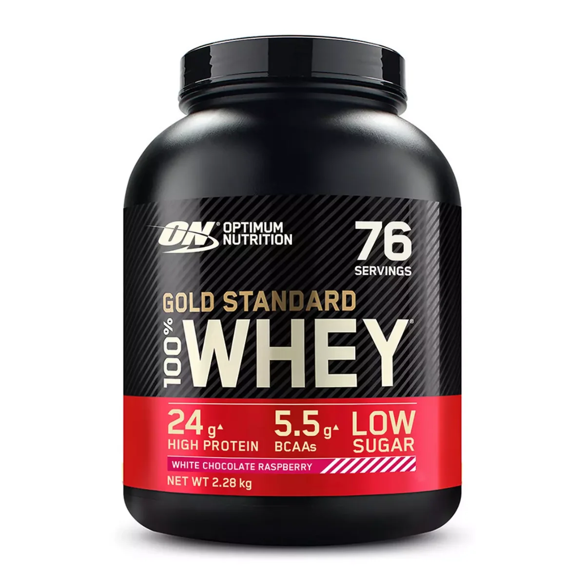 Pudra proteica proteine din zer 100% whey gold standard Ciocolata Alba cu Zmeura, 2.27kg, Optimum Nutrition
