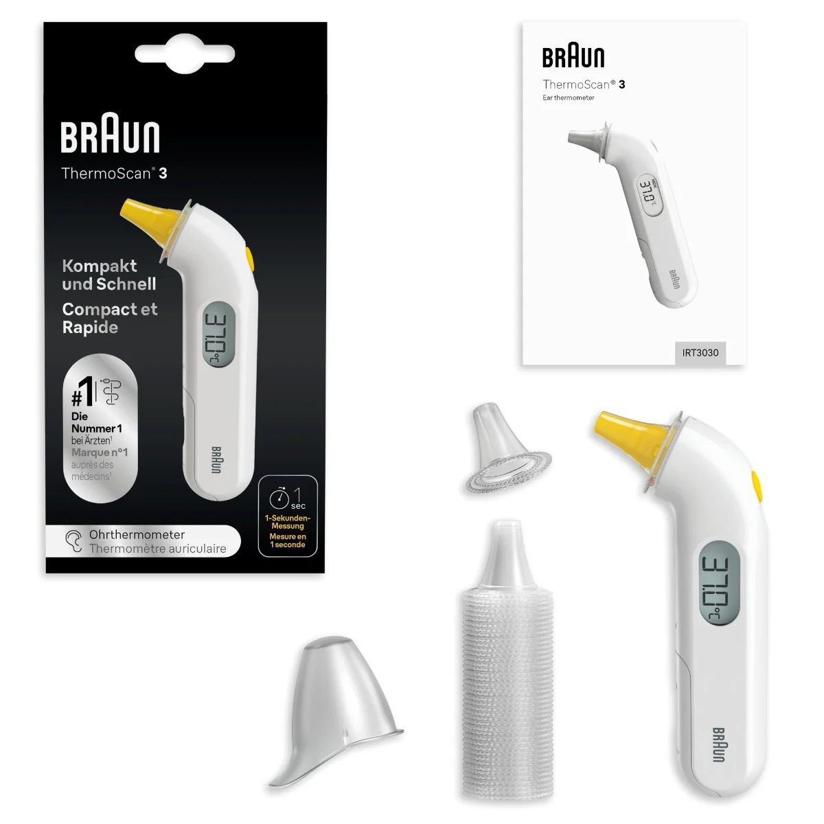 Termometru auricular Thermoscan 3, 1 bucata, Braun
