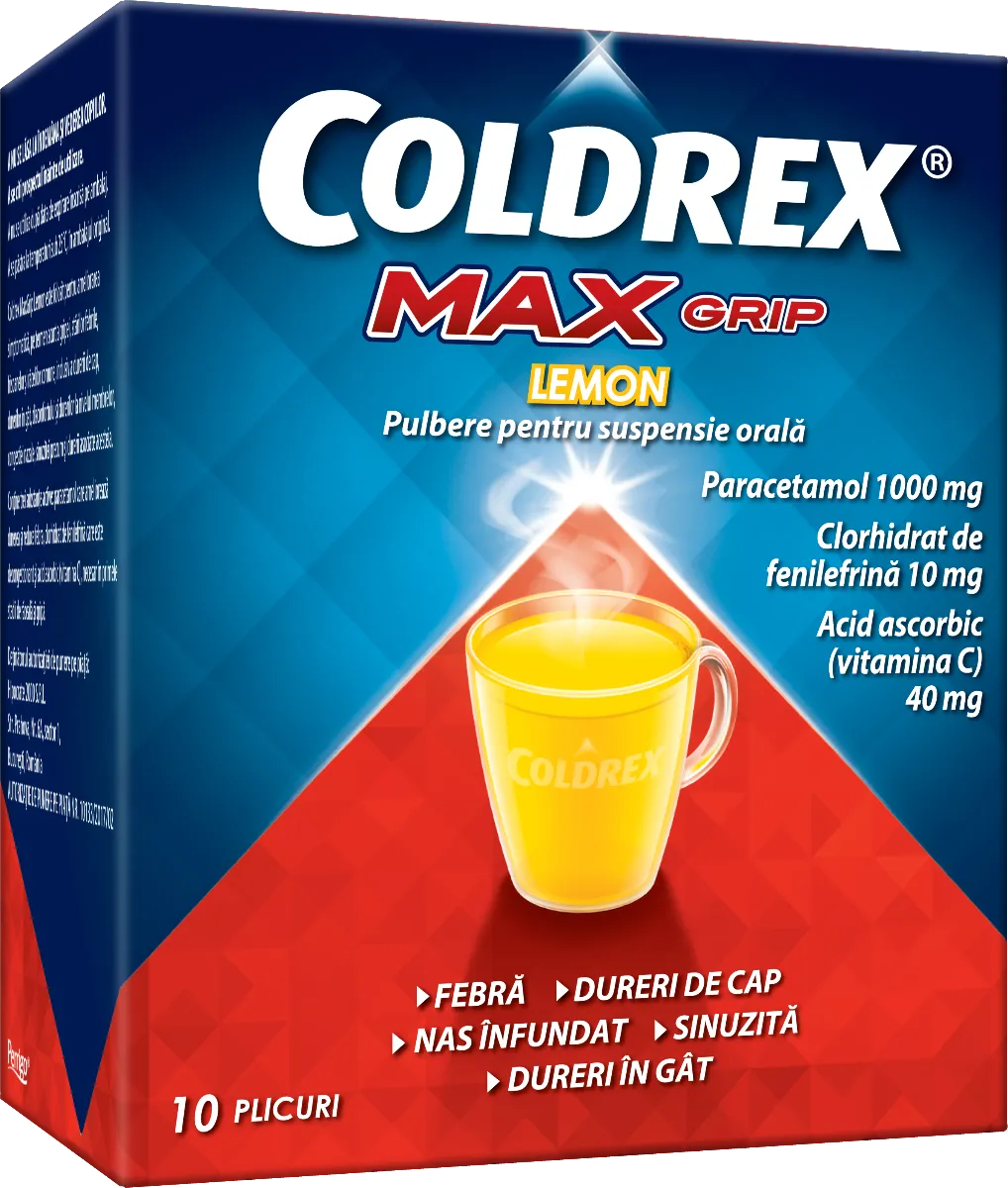 Coldrex Maxgrip Lemon, 10 plicuri, Perrigo 
