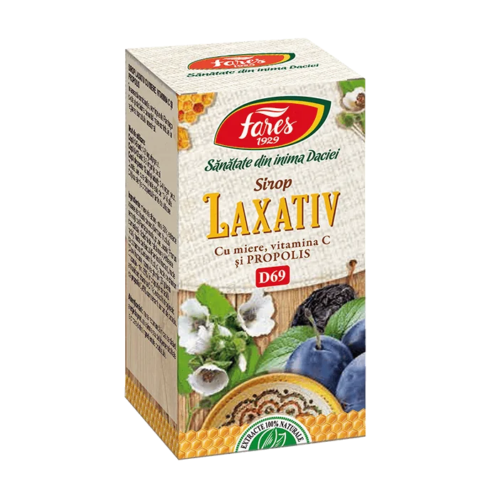 Sirop laxativ cu miere si propolis D69, 100ml, Fares
