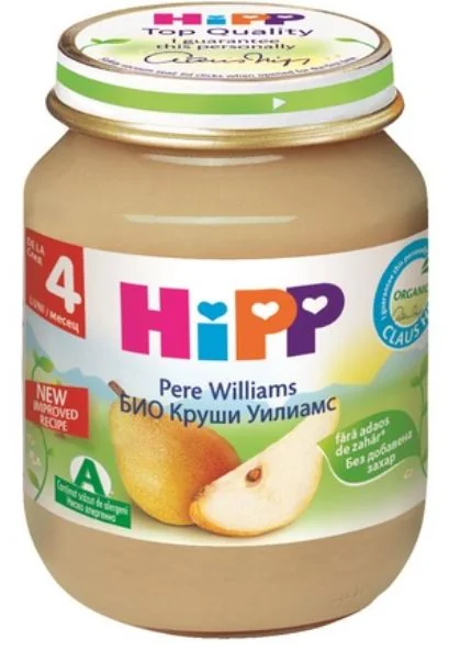 Piure de pere Williams Bio, 125g, HiPP
