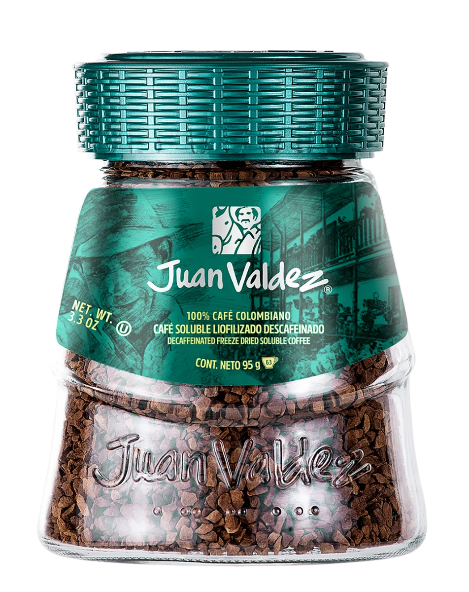 Cafea solubila liofilizata Decaf, 95g, Juan Valdez