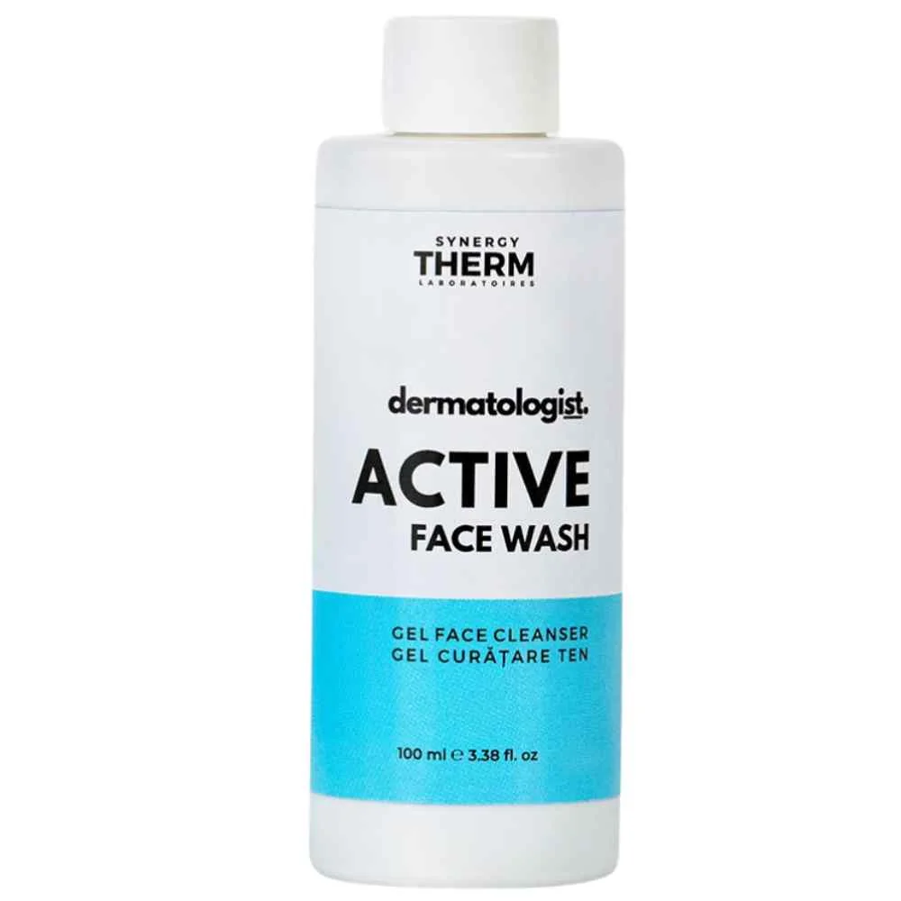 Gel de curatare fata Dermatologist Active Face Wash, 100ml, Synergy Therm