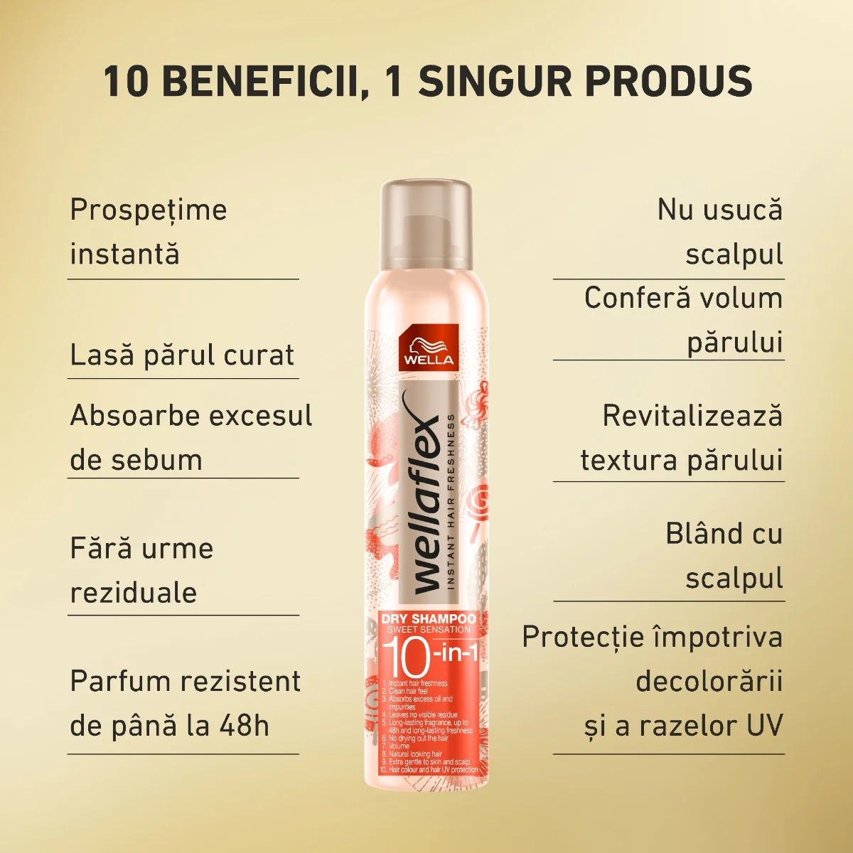 Sampon uscat Sweet Sensation Wellaflex, 180ml, Wella