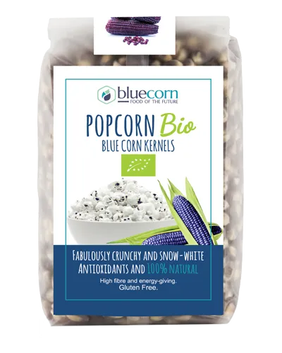 Porumb albastru pentru popcorn bio, 350g, Popcrop